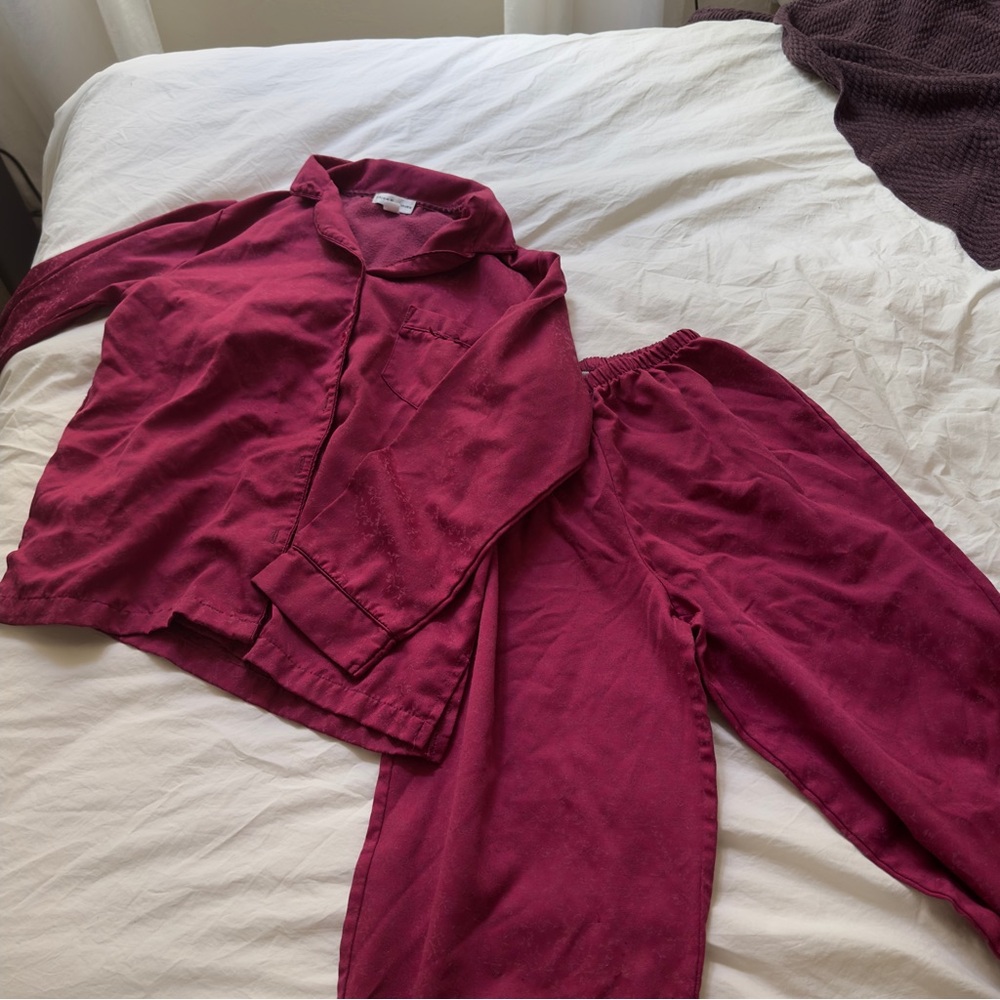 90s magenta Pajama Set